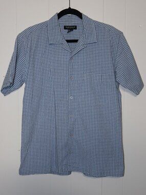Vintage Buffalo David Bitton Short Sleeve Button-Up Shirt Blue Check (Men’s L)